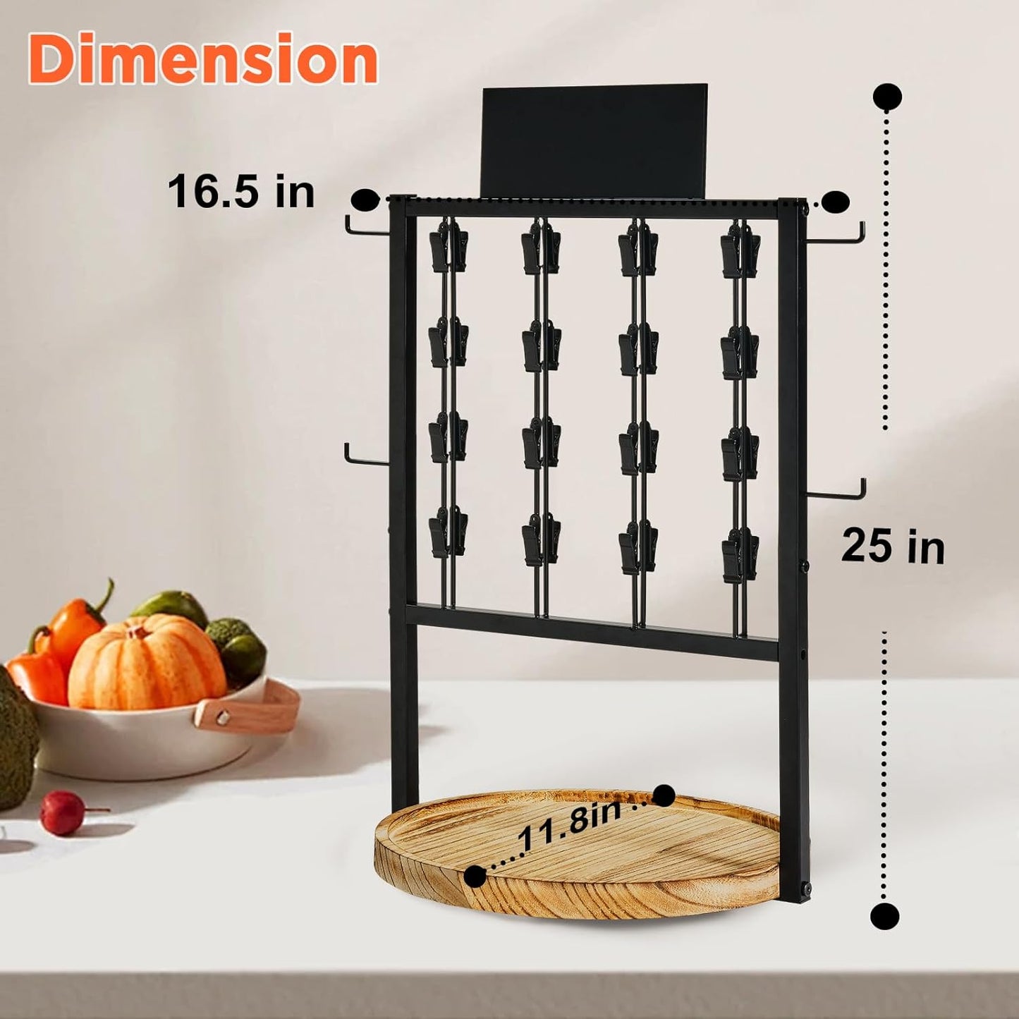 Poyilooo Snack Bar Organizer - 4-Tier 360° Rotating Chip Rack Display Stand | Black Candy Display for Kitchen & Retail