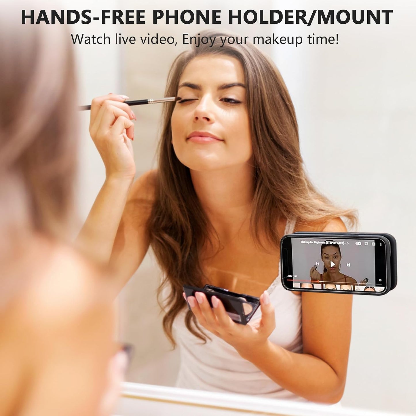 BOVOGAVA Suction Cup Phone Mount, Silicone Sticky Phone Grip with Magnetic Ring for iPhone & Android, Initial Double