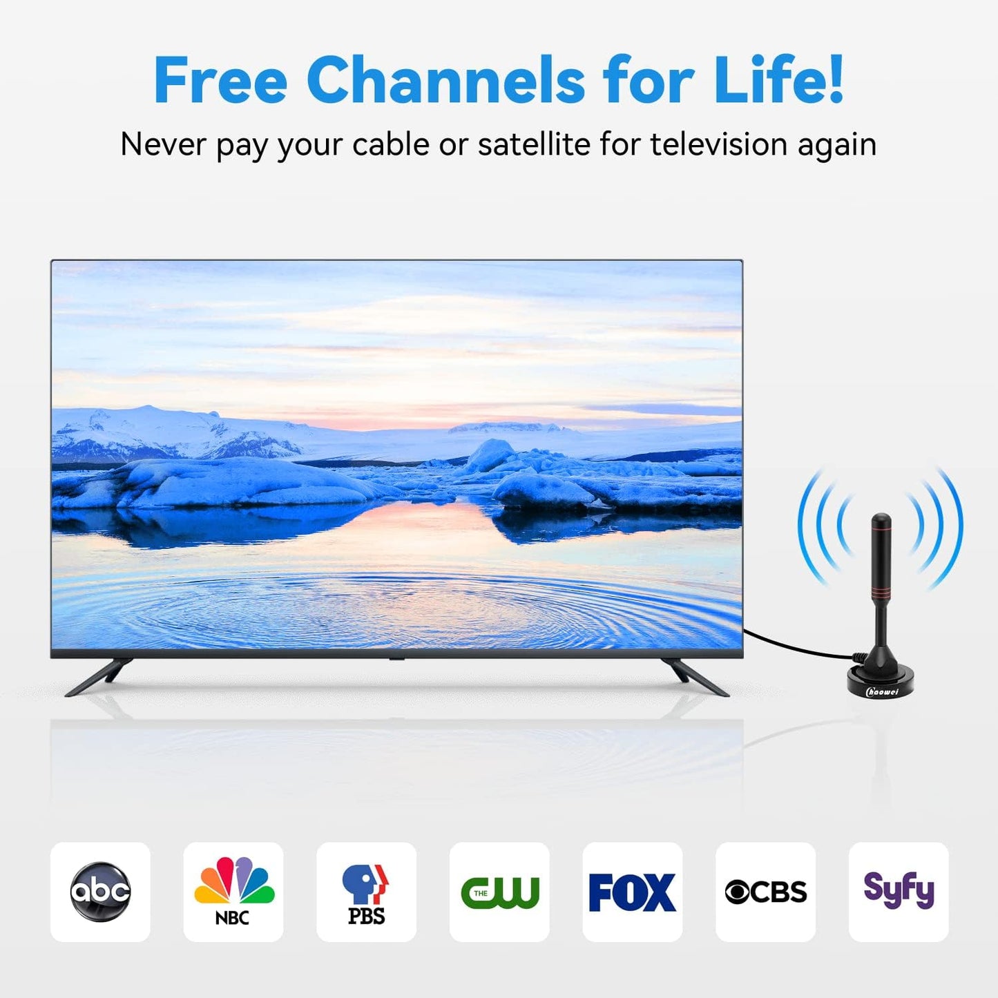 Chaowei 2026 360 16.5ft 4K 1080P TV Antenna for Smart TV Indoor, Long Range HD Antenna for Local Channels, Reception