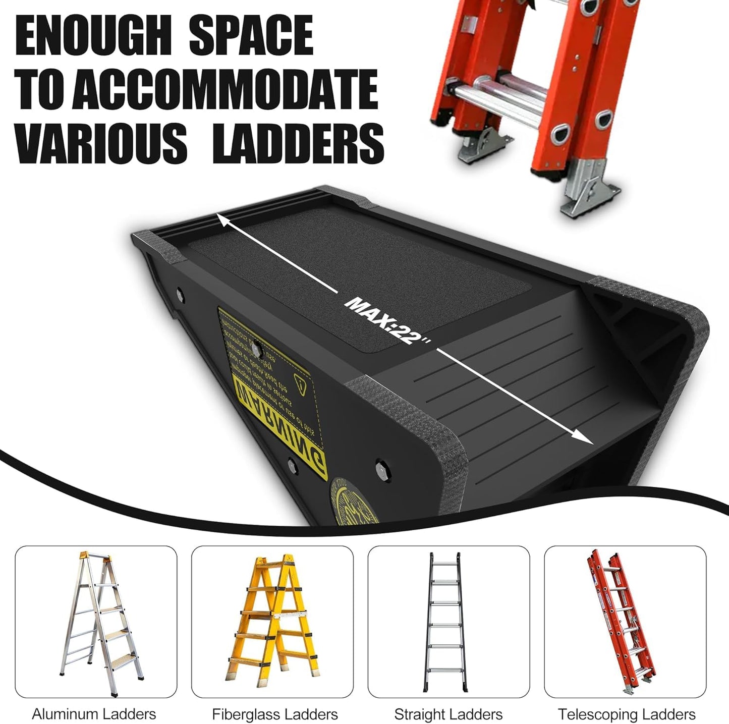 2 Pack Stable Platform Ladder Leveler - Ladder Levelers for Extension Ladders with Storage for Uneven Surfaces