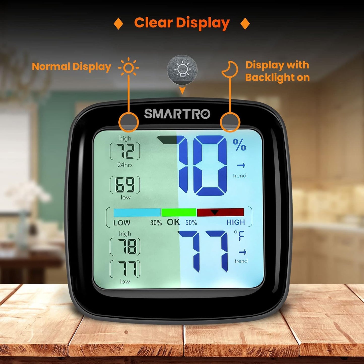 SMARTRO SC42 Digital Hygrometer | Professional Indoor Thermometer with Accurate Calibration
