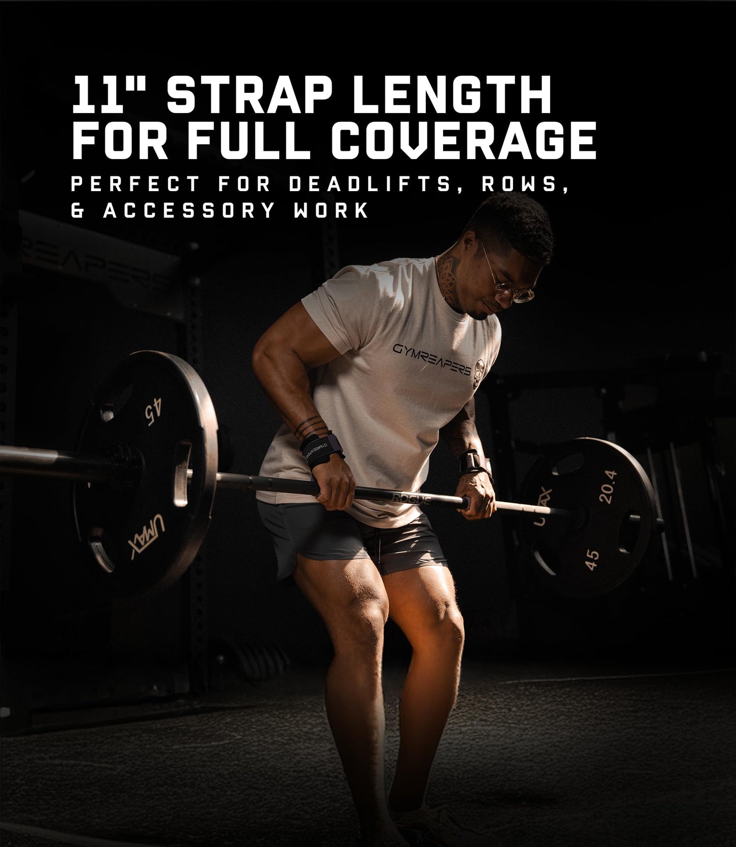 Gymreapers Weight Lifting Straps With Dowel - Wrist Straps for Weightlifting - Workout Deadlift Wrist Weights - Reinforced Stitching & Padded Fit Gym Accessories for Strength & Gym Hand Grip (Lilac)