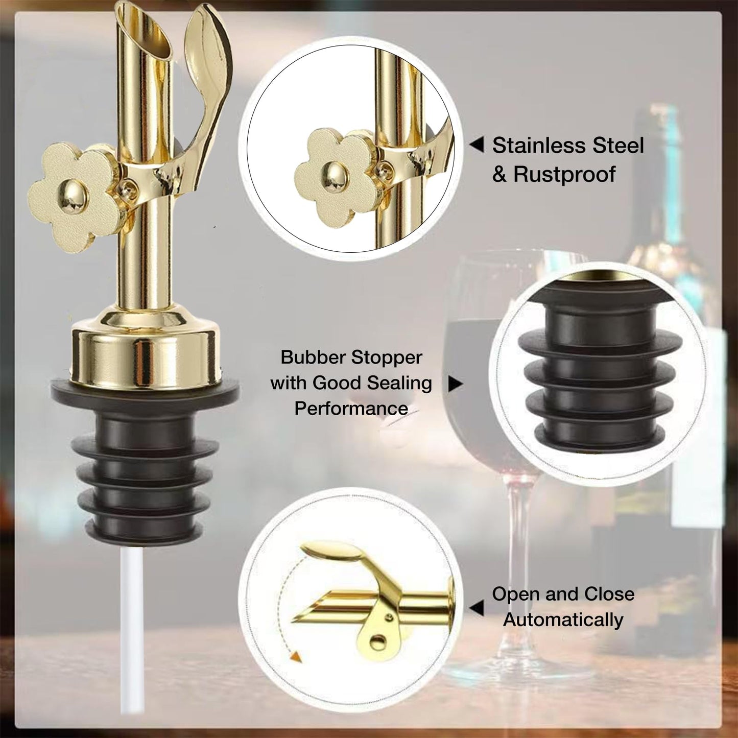 MUVEKA Olive Oil Dispenser Bottle for Kitchen, 7 oz/ 200 ml Cooking Oil Dispenser, Oil and Vinegar Dispenser Bottle Set, Glass Oil Containers with Weighted Pourer Spouts, Oak Corks