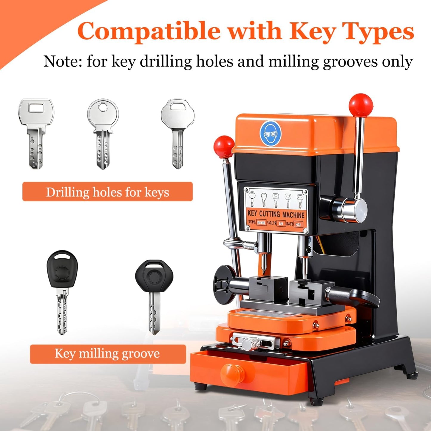 180W Horizontal Automatic Keys Duplicator, 110V Hardware Cutter Machine for Cut Metal Parts, Commercial Cutting Machine, for Hardware Stores, Hotels