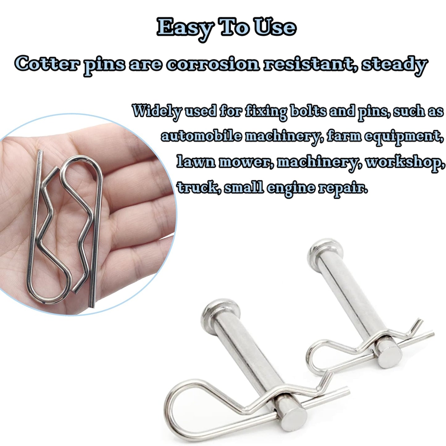 25pcs Cotter Pins, R Clips Hardware Pins, Spring Fasteners Hitch Pin, for Trailer Locking, Trailer Clamps, Lawn Mowers, Trucks, Mechanics, R Clips Cotter Pin - M1.8x35mm