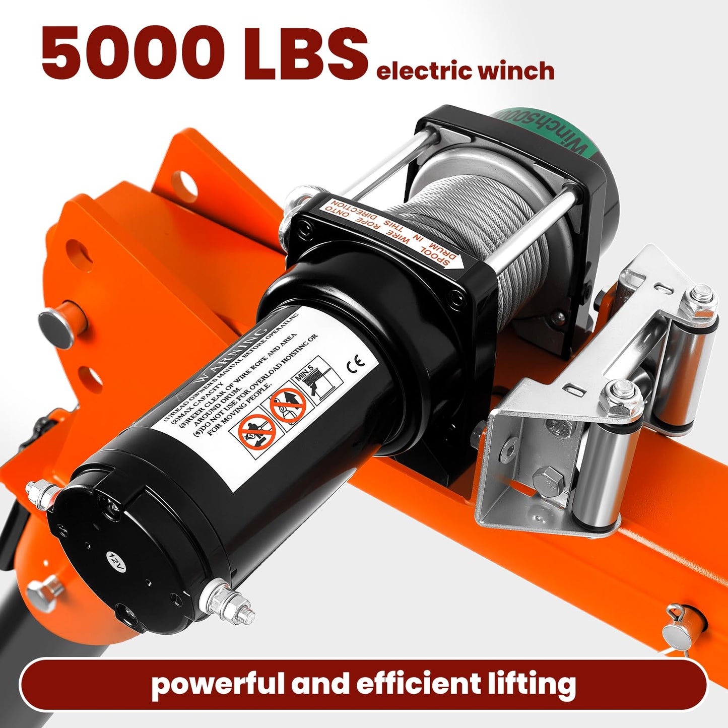 2500 lbs Dismountable Household Hoist Truck Crane | 5000 lbs Electric Winch | Foldable Truck-Mounted Bed Crane | 360° Swivel Jib Crane for Construction, Industrial & Warehouse Lifting
