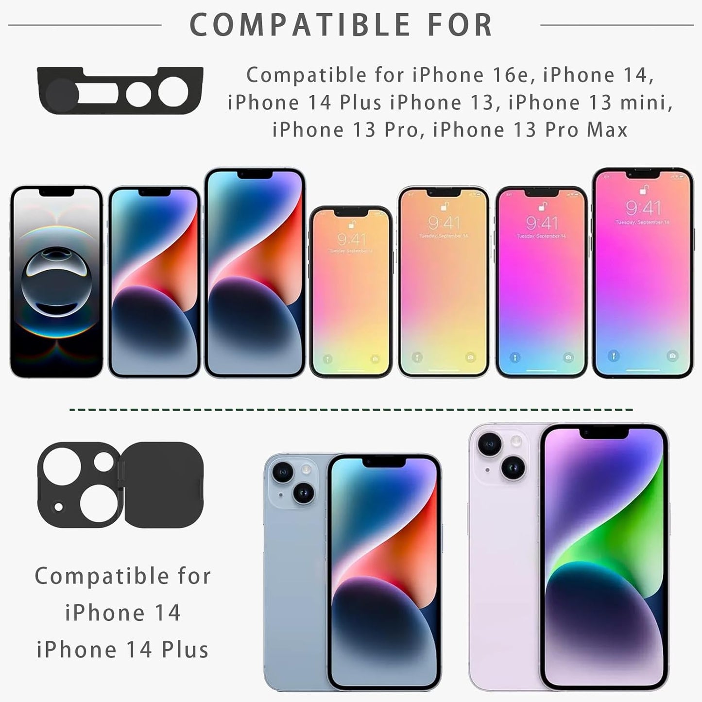 EYSOFT 14 14 Recognition2Pack Privacy Cover Compatible for iPhone /iPhone Plus Front Camera Cover,Protect Privacy