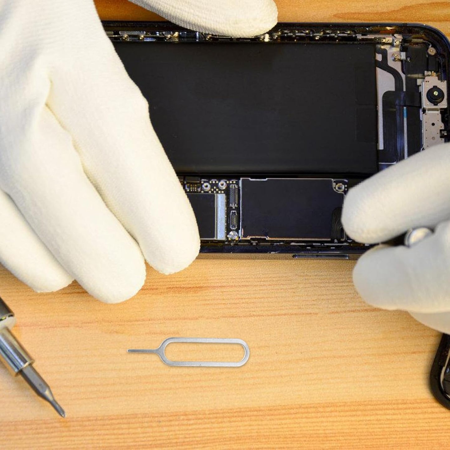500pcs Homoyoyo Universal Sim Card Tool Kit Silver Sim Tray Remover Pins for Smartphones and Tablets Phone Ejector