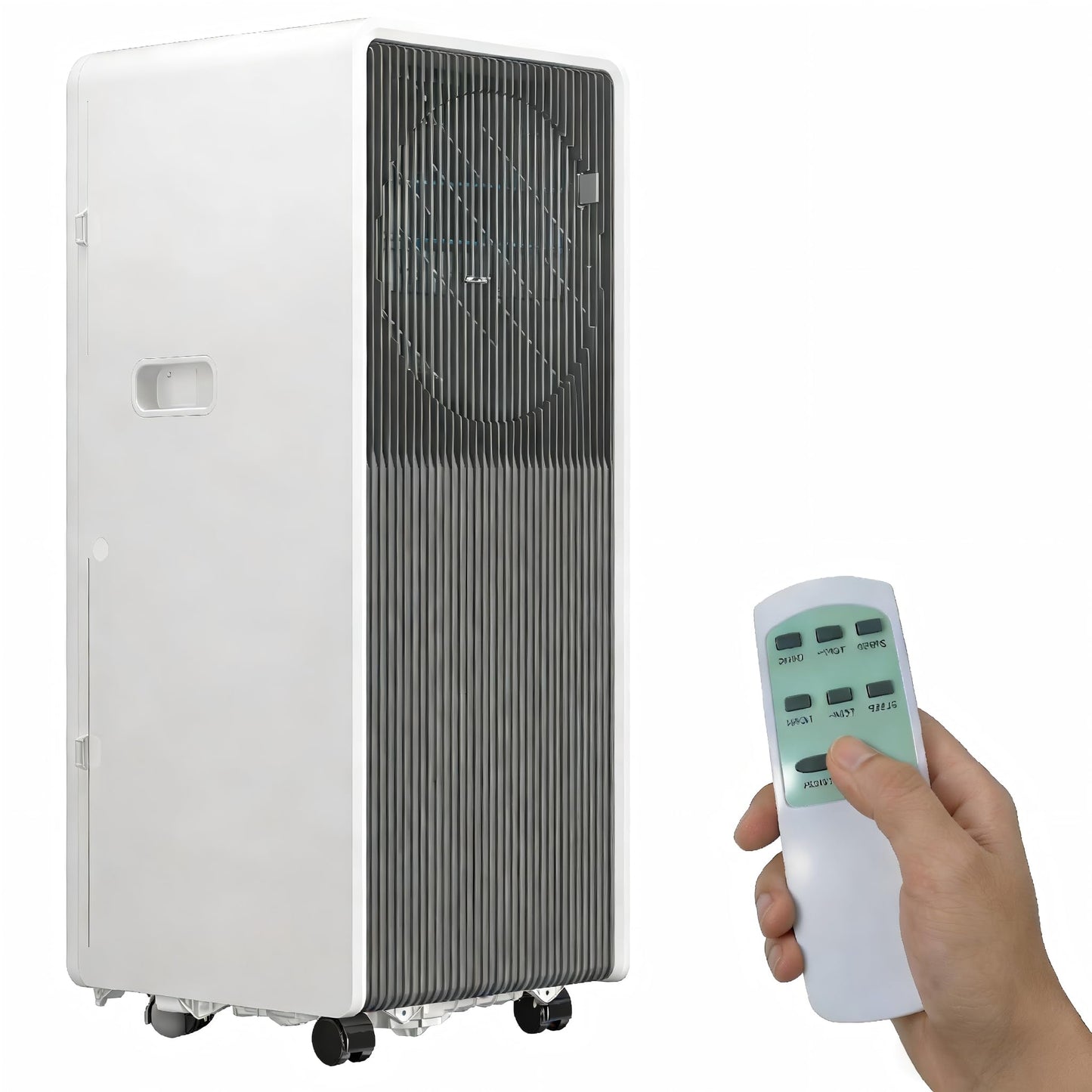 14,000 BTU Portable Air Conditioners for Rooms Up To 700 Sq.Ft. Portable AC, Dehumidifier, 24H Timer, Sleep Mode & Water level indication, Remote Control & Window Kit, White & Grey
