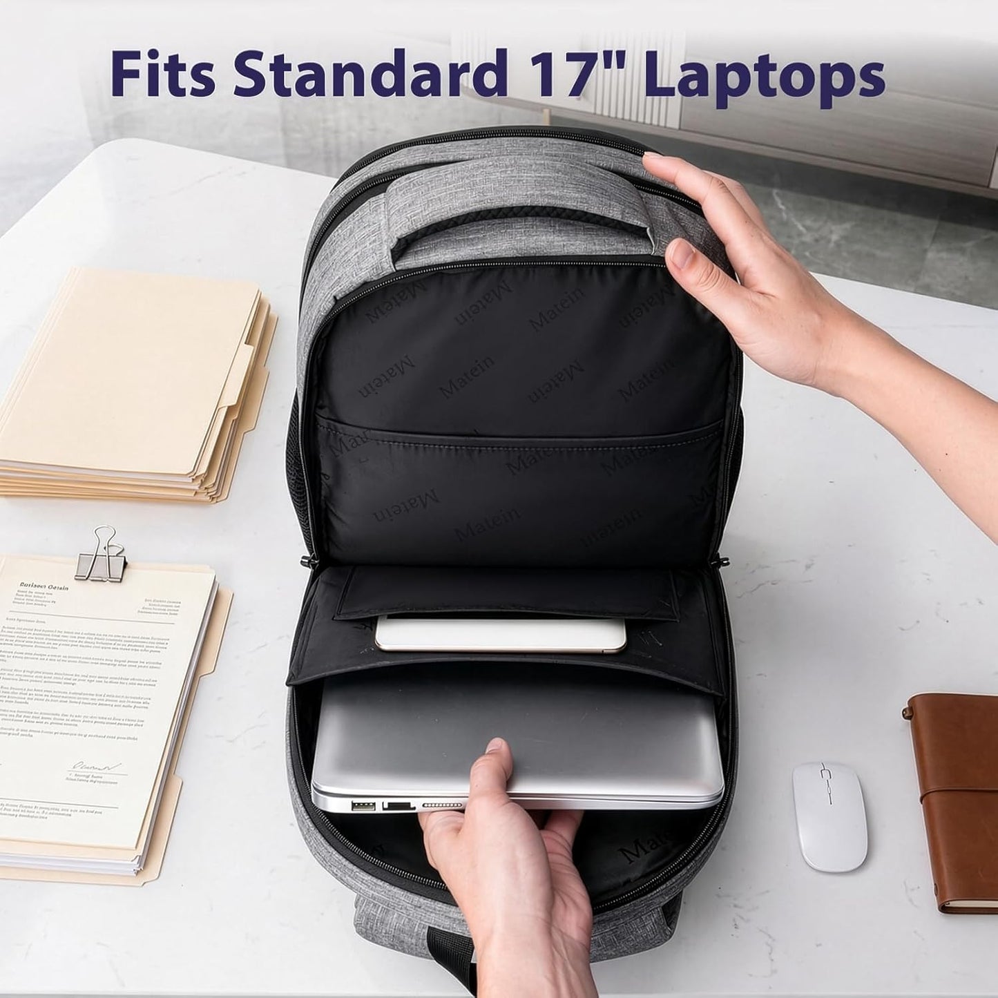 Backpack, 17 Inch Backpack, MATEIN Travel Laptop Work TSA Approved Carry on Large Computer Business Bag for Men Women