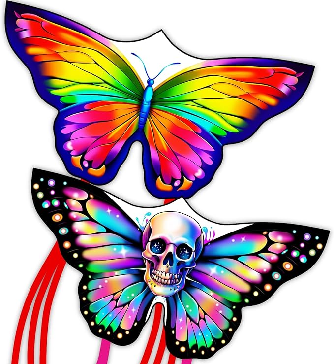 Butterfly Kites for Kids & Adults, Easy to Fly Design with Long Tail for Stability, for Kids Ages 4-8 & Beginners, Beach & Park Use | Family Outdoor Fun