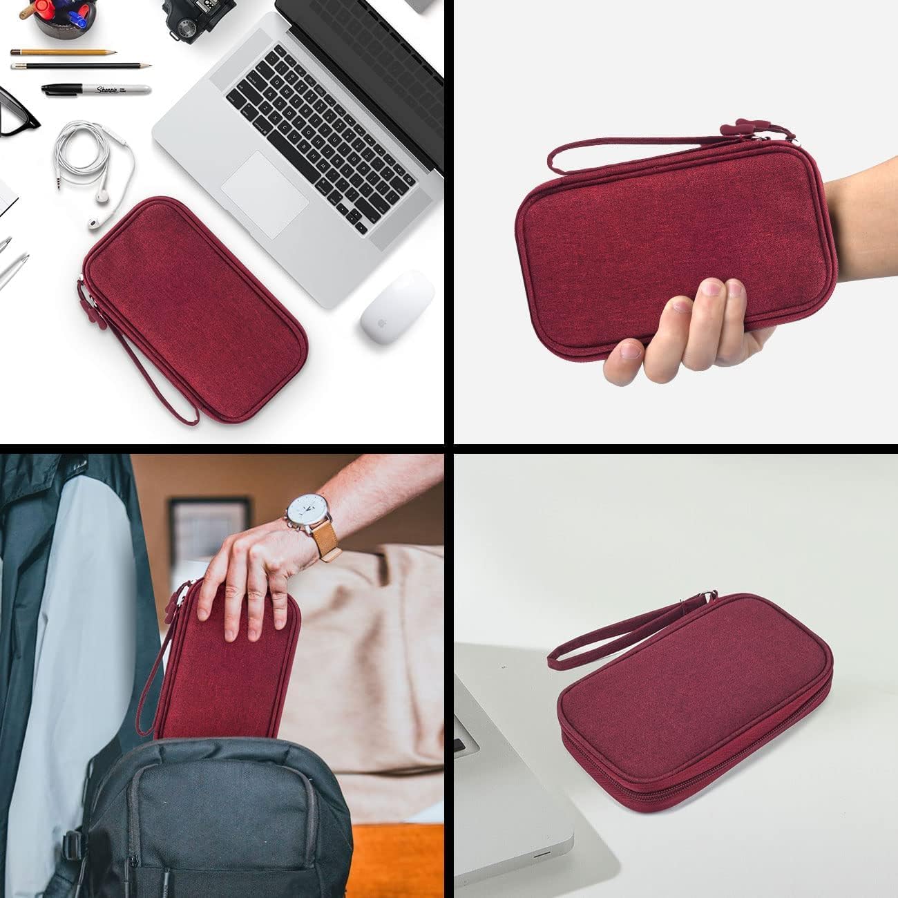 CAOODKDK Electronics Accessories Organizer Pouch Bag, Travel Universal Organizer for Cable, Charger, Phone, SD Card