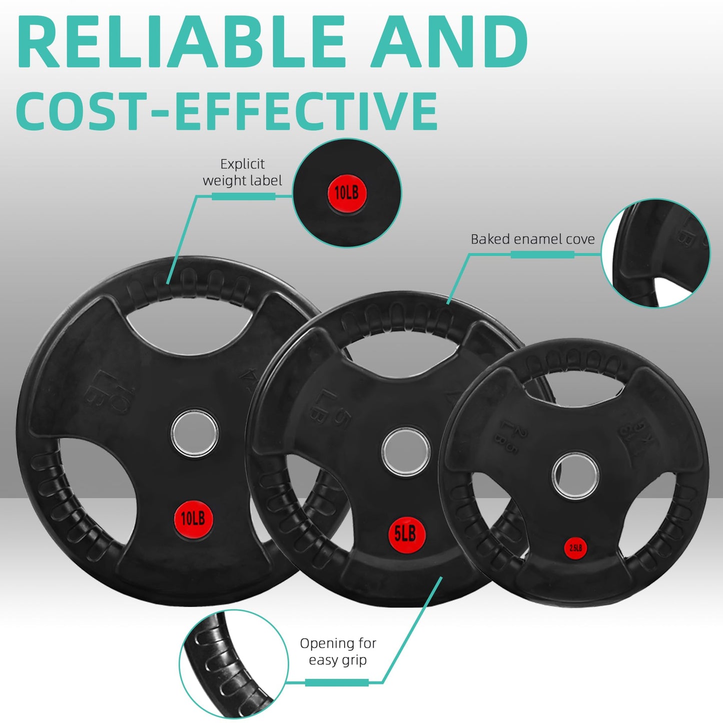Fitvids 1 Inch Standard Barbell Weight Plates and Bar Set, 5 FT Barbell Bar and 35 LB(2.5-10 LB) Barbell Weight Set for Home Gym Strength Training, Rubber Coate Design