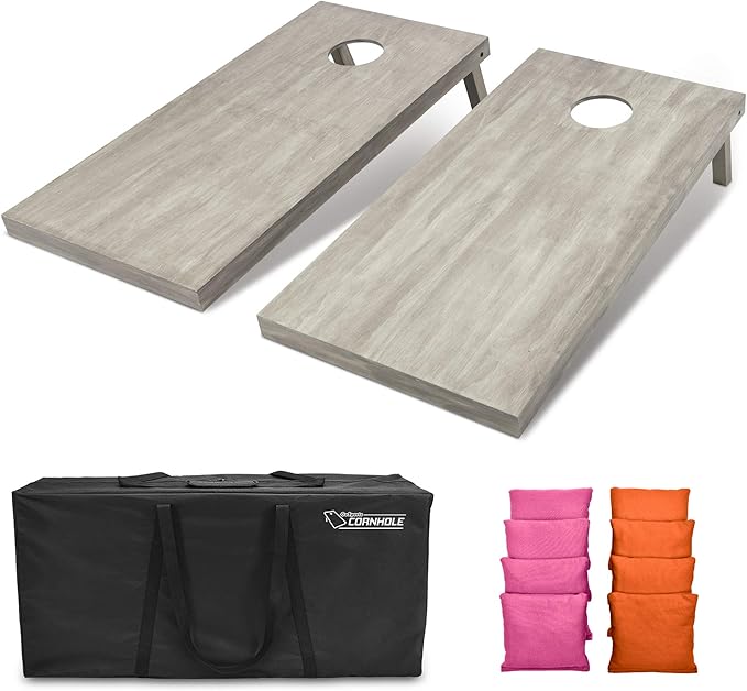 GoSports 4 ft x 2 ft Regulation Size Wooden Cornhole Boards Set - Includes Carrying Case and Bean Bags (Choose Your Colors) Over 100 Color Combinations