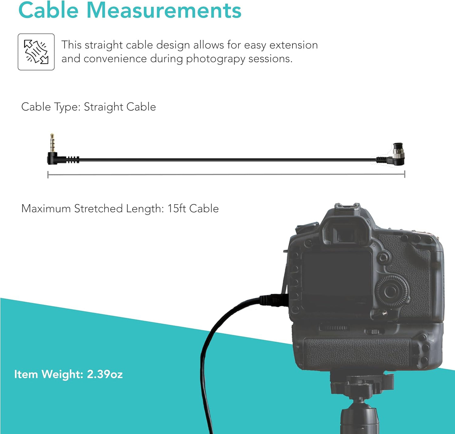 2.5mm-N1 10-PIN D850 D5 D500 D4s D4 D3 D810A D810 D800 D800E D2 D2H D2X D2Xs D300 D1 D300s D700 (15ft Foto&Tech Remote