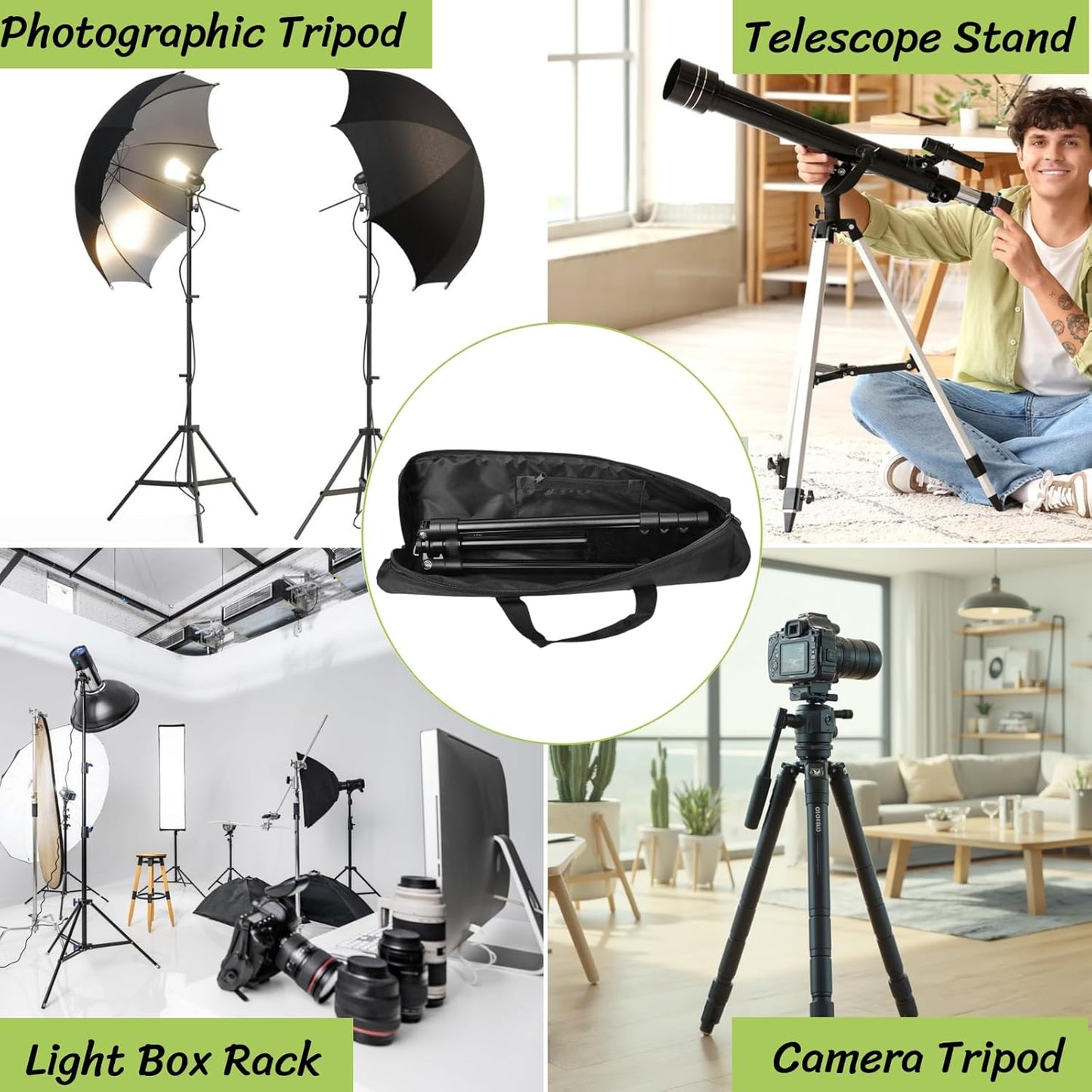 BLIRITEL 31.5 inch (31.5 5.12 Inch) Tripod Carrying Case, Heavy Duty Padded Tripod Bag with Shoulder Strap for Light