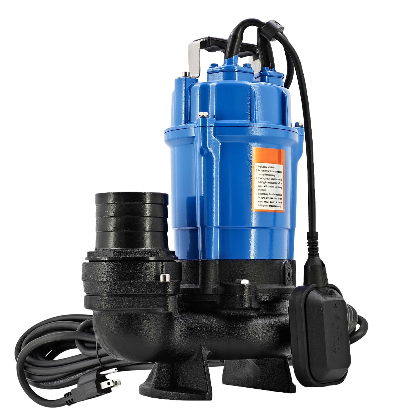 HSZ3.75S HS3.75S 1 HP 115V Automatic Electric Submersible Wastewater Pump with Float Switch Replacement for HS3.75S-62, 61 GPM / 3660 GPH, 3" Straight Male NPT