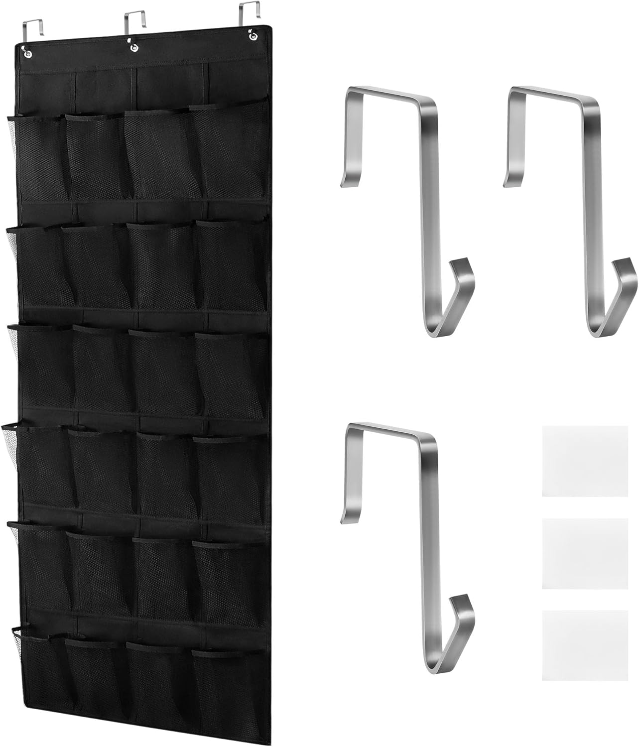 Skiennix Over The Door Shoe Organizer - 24 Large Pockets for Enhanced Closet Storage Solutions