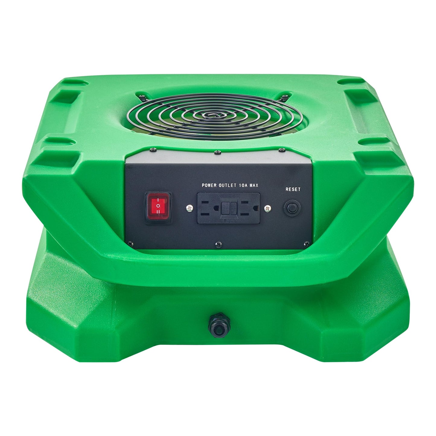 MOUNTO 1/4 HP 1200 CFM Low Profile Air Mover, 2-Speed Carpet Dryer Floor Fan with Dual GFCI Outlets, Stackable Lightweight Blower for Water Damage Restoration (Green)