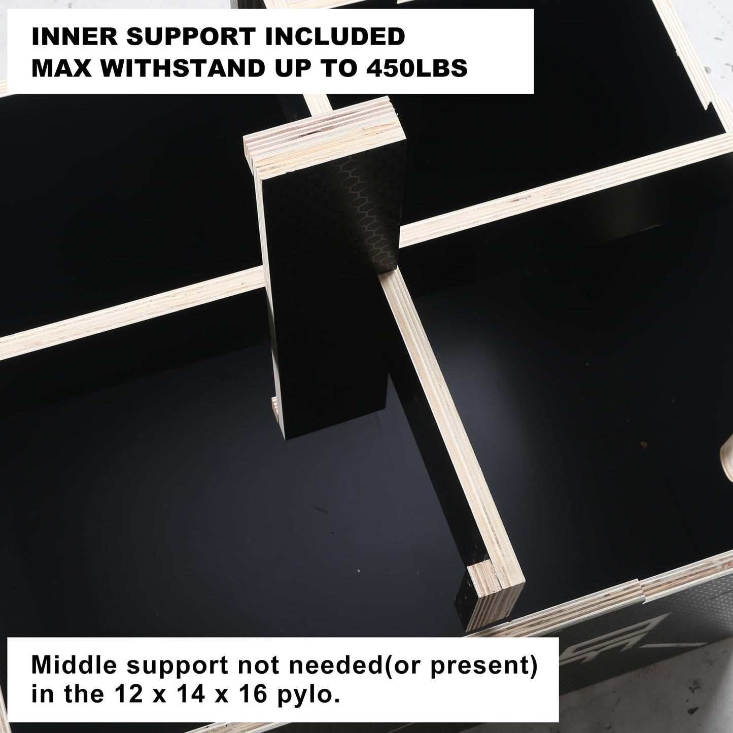 ZUKAM Non-Slip Wood Plyometric Jump Box- 3-in-1 Wooden Plyo Box for Home Gym and Outdoor Workout (20" x 18" x 16")