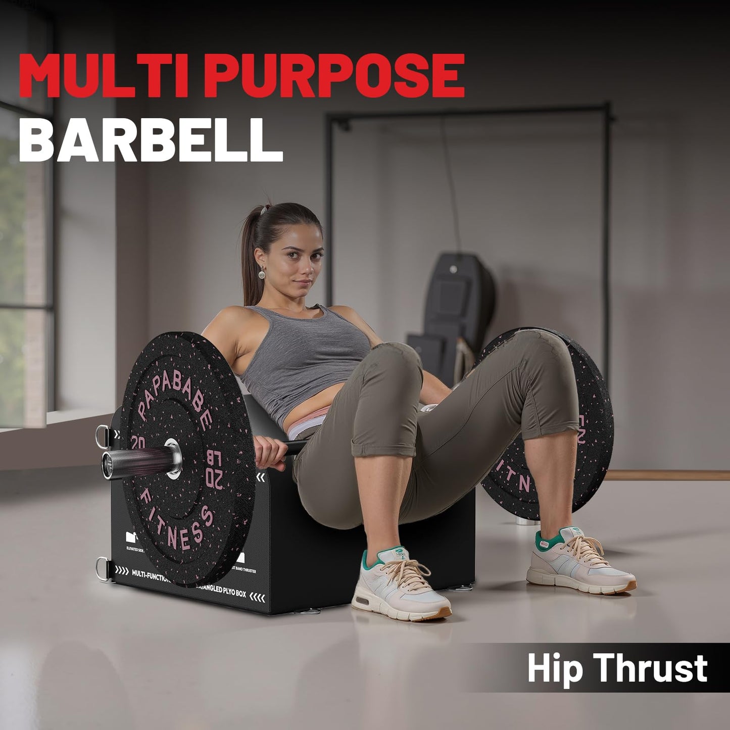 PAPABABE Olympic Barbell, 4ft Short Barbell for Strength Training and Technique Adjusting, 2 inch Olympic Bar with Volcano Knurling Spin Sleeves Comfortable Grip for Bench Press Curls Deadlifts home gym Beginner BlackSilver