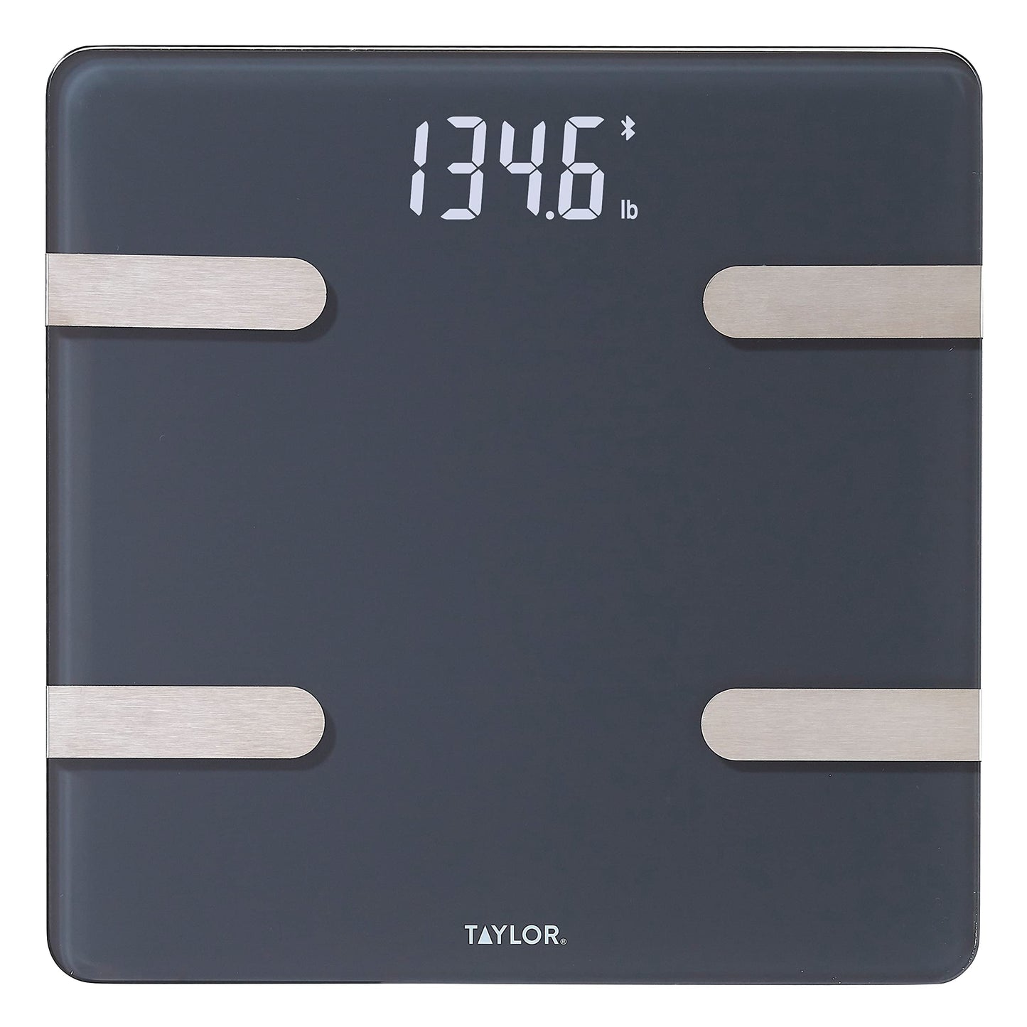 Taylor Smart Body Composition Scale with Precision Hub App for Body Weight with Smart App Connectivity, Third Party Sync, 400 lb Capacity, Durable Glass Platform, Charcoal