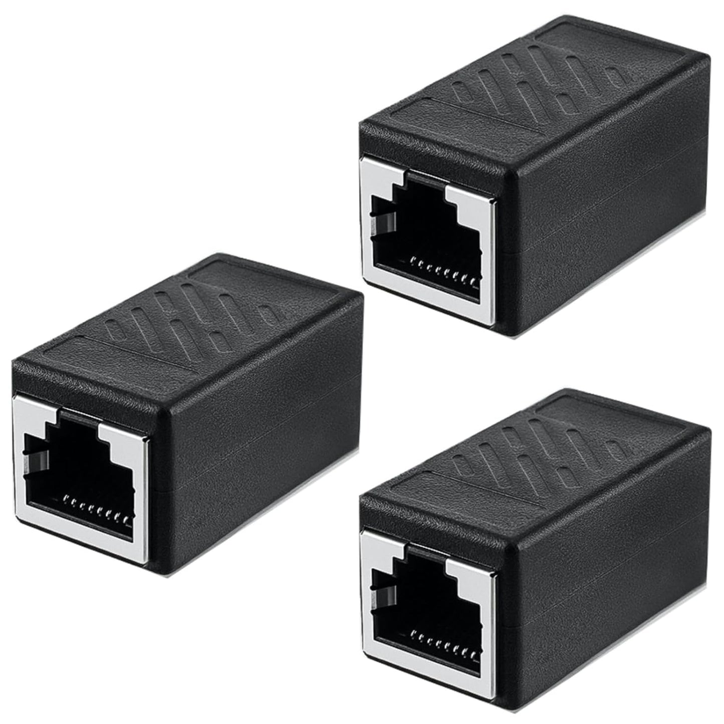 VGGUBKZ RJ45 3-Pack, Cat7/Cat6/Cat5e Setup, Coupler Ethernet Female to Female Connector for Cables, Network Extension