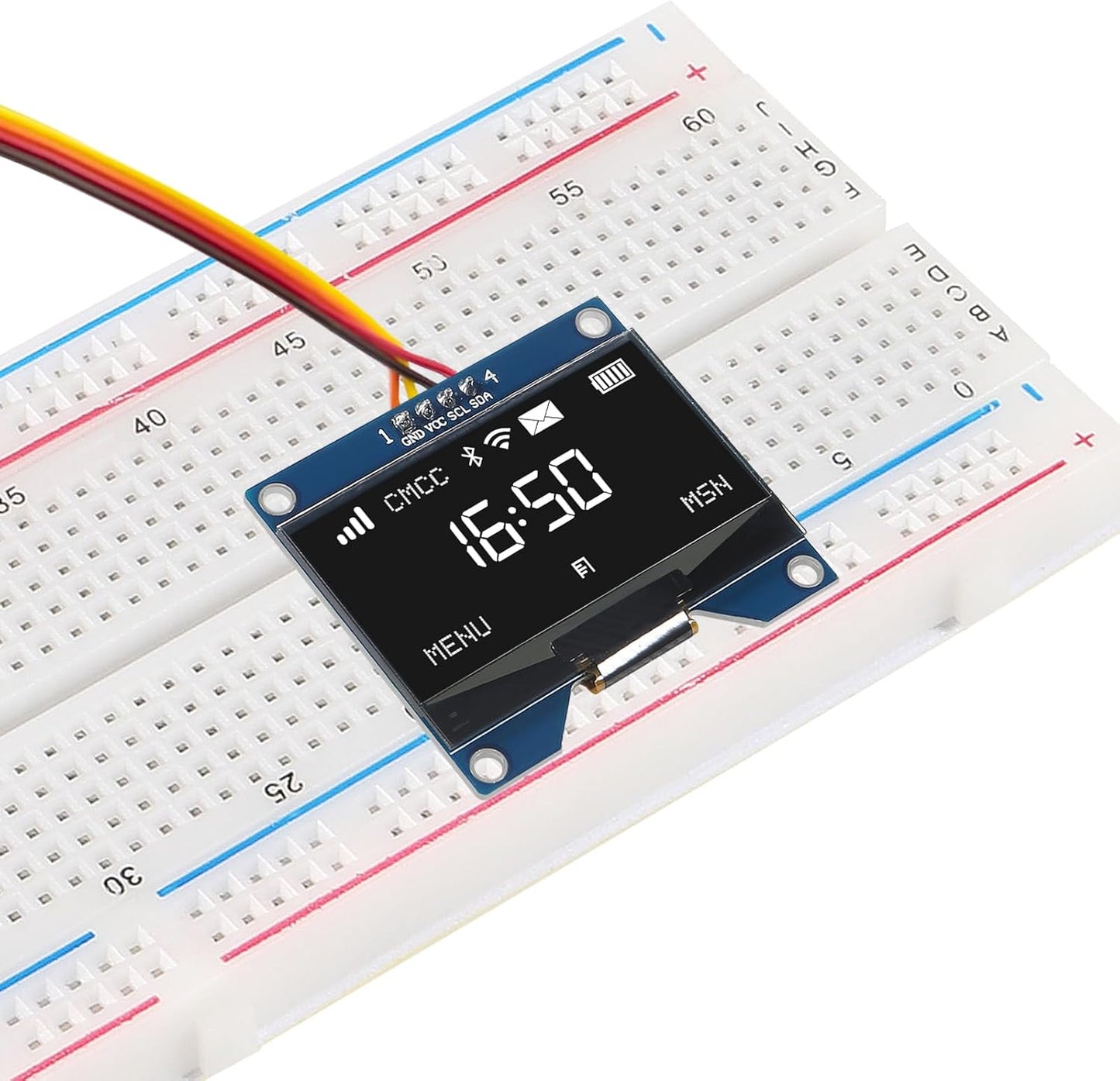 JUZITAO 2PCS 1.54 Inch 12864 128x64 SSD1309 OLED Module White Driver IIC Serial Display Board Module for Raspberry
