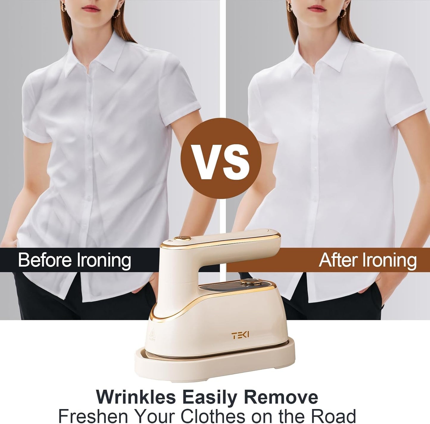 Skiennix Travel Steamer - Portable 1200W Garment Iron with 150ml Water Tank | Compact & Foldable Wrinkle Remover