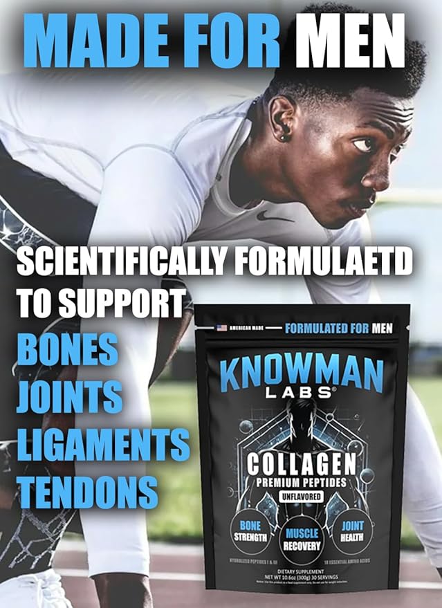 Premium Collagen for Men, Bone, Joint & Muscle Formula, Recovery, Non GMO, Dairy Free, Sugar Free, Keto & Paleo Friendly / 30 Srvg