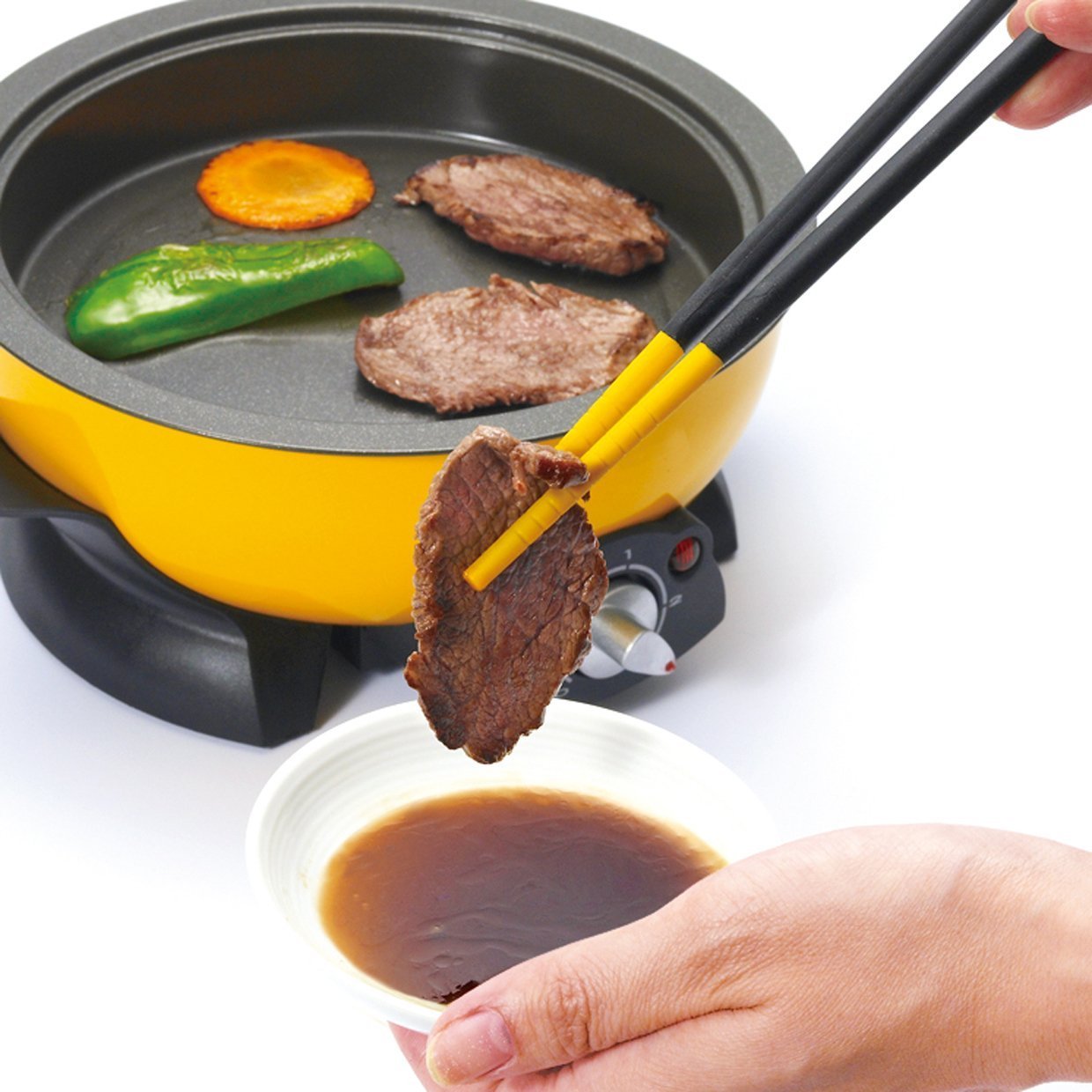 Silicone Tip Chopsticks, Red (Standard 25cm)