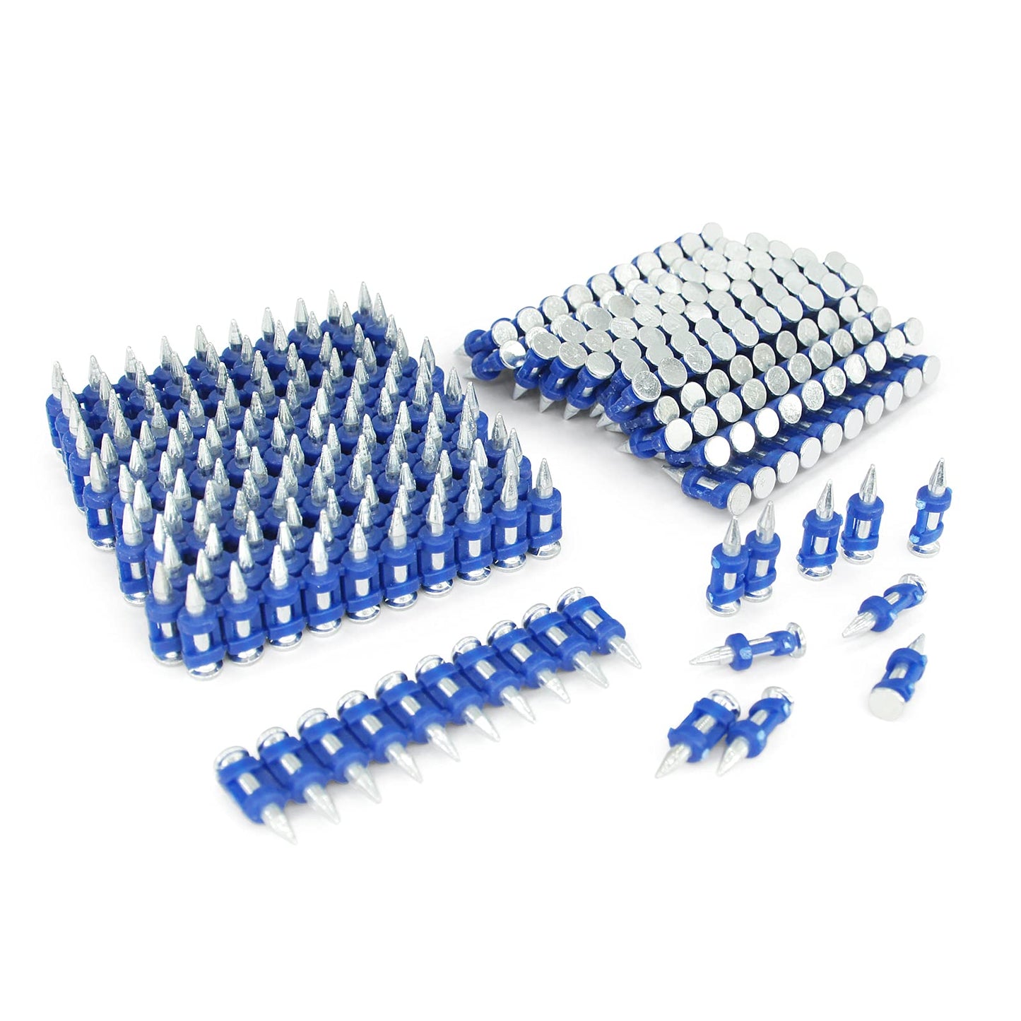 10 Boxes - KIMSING MTSD-19 12 Gauge 3/4 Inch X .109 Inch Smooth Shank Plastic Collated Concrete and Steel Drive Pin Mechanical Galvanized for Gas Power Concrete and Steel Nailer 1,000 PCS/Box
