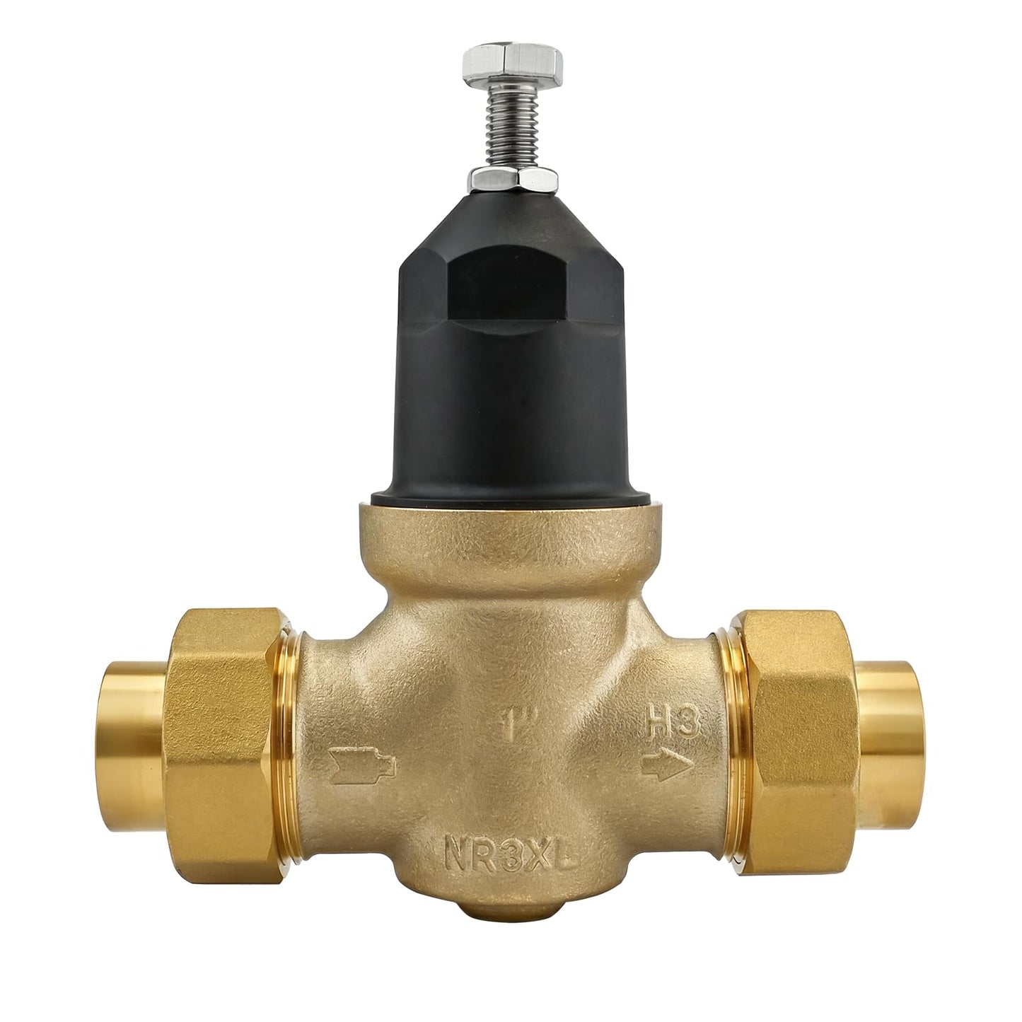 1" NR3XLDU Water Pressure Reducing Valve, 1" NR3XL with Double Union FNPT Connection, No Lead Water Pressure Regulator for Home & Commercial Use