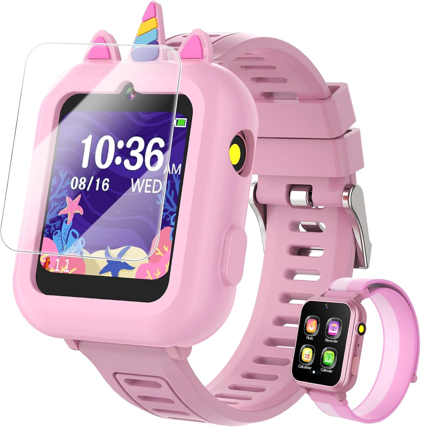 MOFGDNI 39 12/24 3-12 Smart Watch for Kids with Games Touchscreen Camera Video, Music Player, Pedometer, Calculator