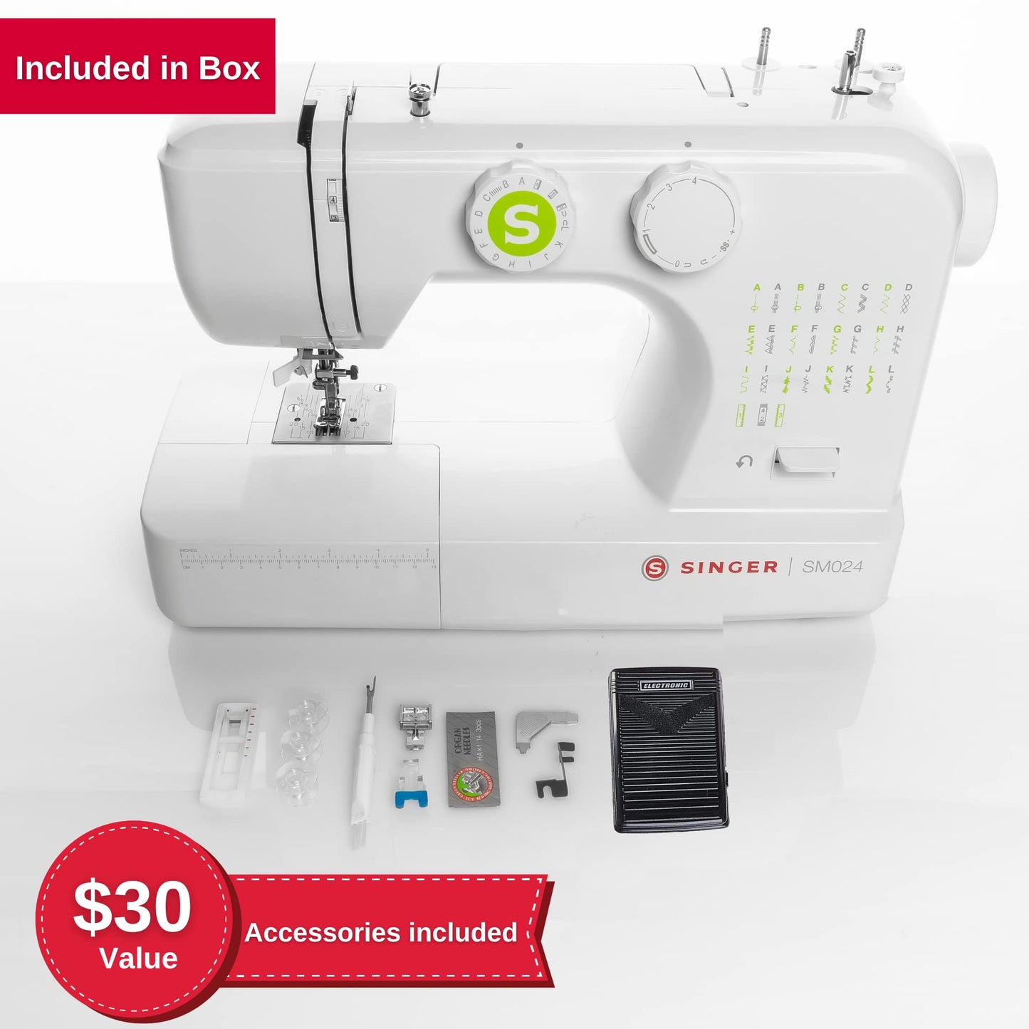 Singer SM024GREENFR SM024 Sewing Machine Green - Recertified, Medium