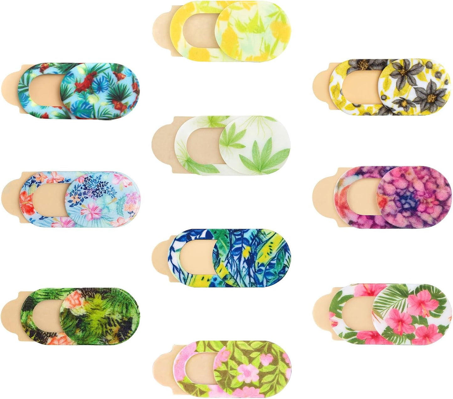 Brvlsoc 10-Pack Laptop Camera Cover Slide Cute Ultra Thin Floral Webcam Cover for iPhone, iPad, MacBook, Laptop, PC