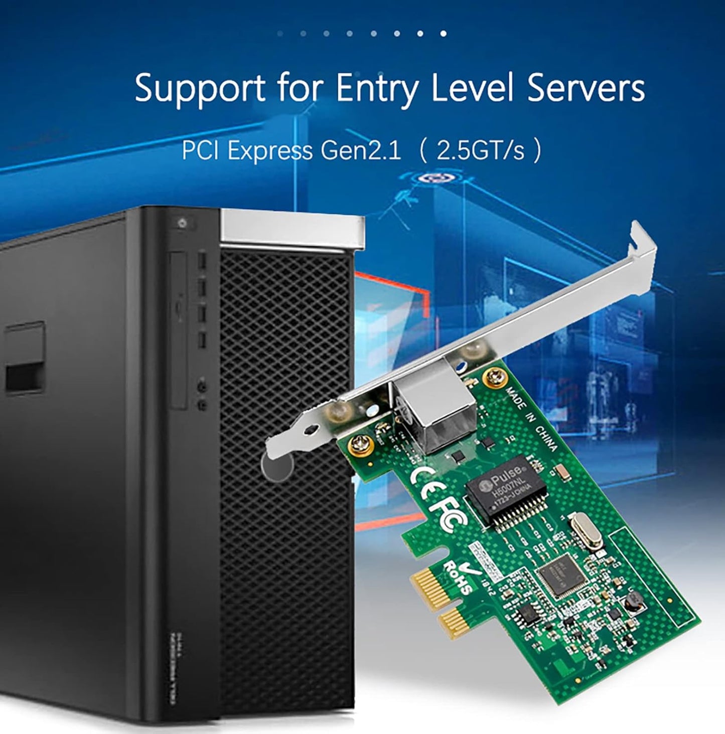C&N 1000M I210AT (ST729) PCIe Gigabit Network Card PCI Express Ethernet Adapter with Intel LAN NIC Card for Support PXE