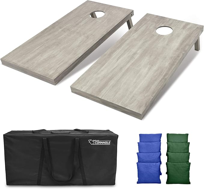 GoSports 4 ft x 2 ft Regulation Size Wooden Cornhole Boards Set - Includes Carrying Case and Bean Bags (Choose Your Colors) Over 100 Color Combinations