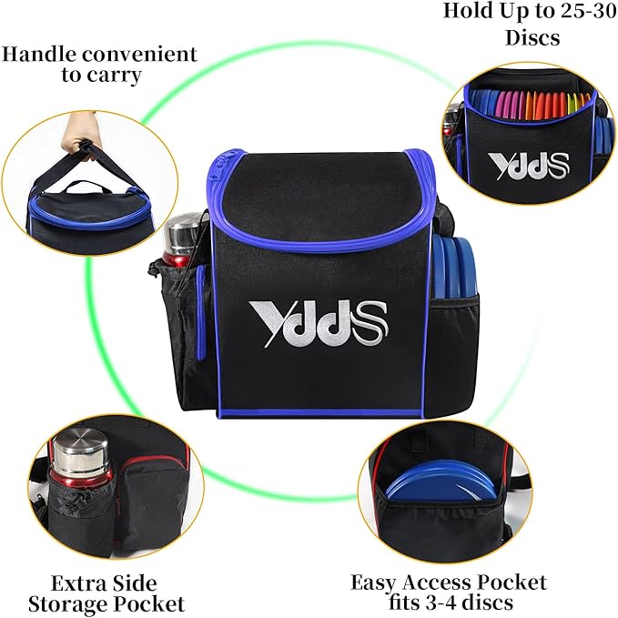 Disc Golf Set with Bag - 12 PCS Flying Disc Golf Discs for Beginner with Putter, Midrange, Driver | Portable Disc Golf Backpack Holds 28+ Discs Free Stand Bag Design for Convenient Use