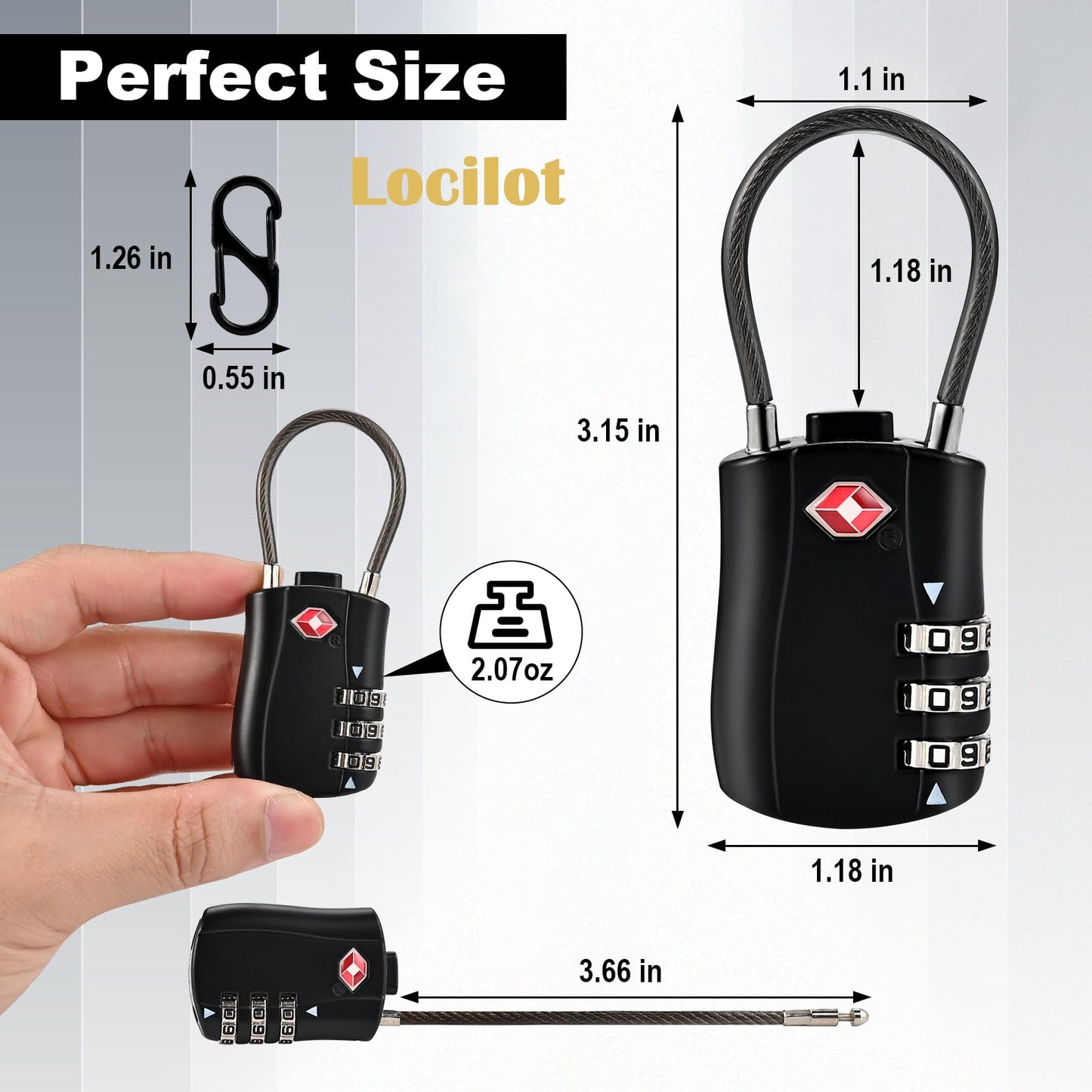 Locilot 5pcs TSA Approved Luggage Locks with 10pcs Zipper Locks, Zinc Alloy Combination Locker Suitcase Lock, TSA Locks for Luggage, Combination Lock for Locker Backpack (TSA007)
