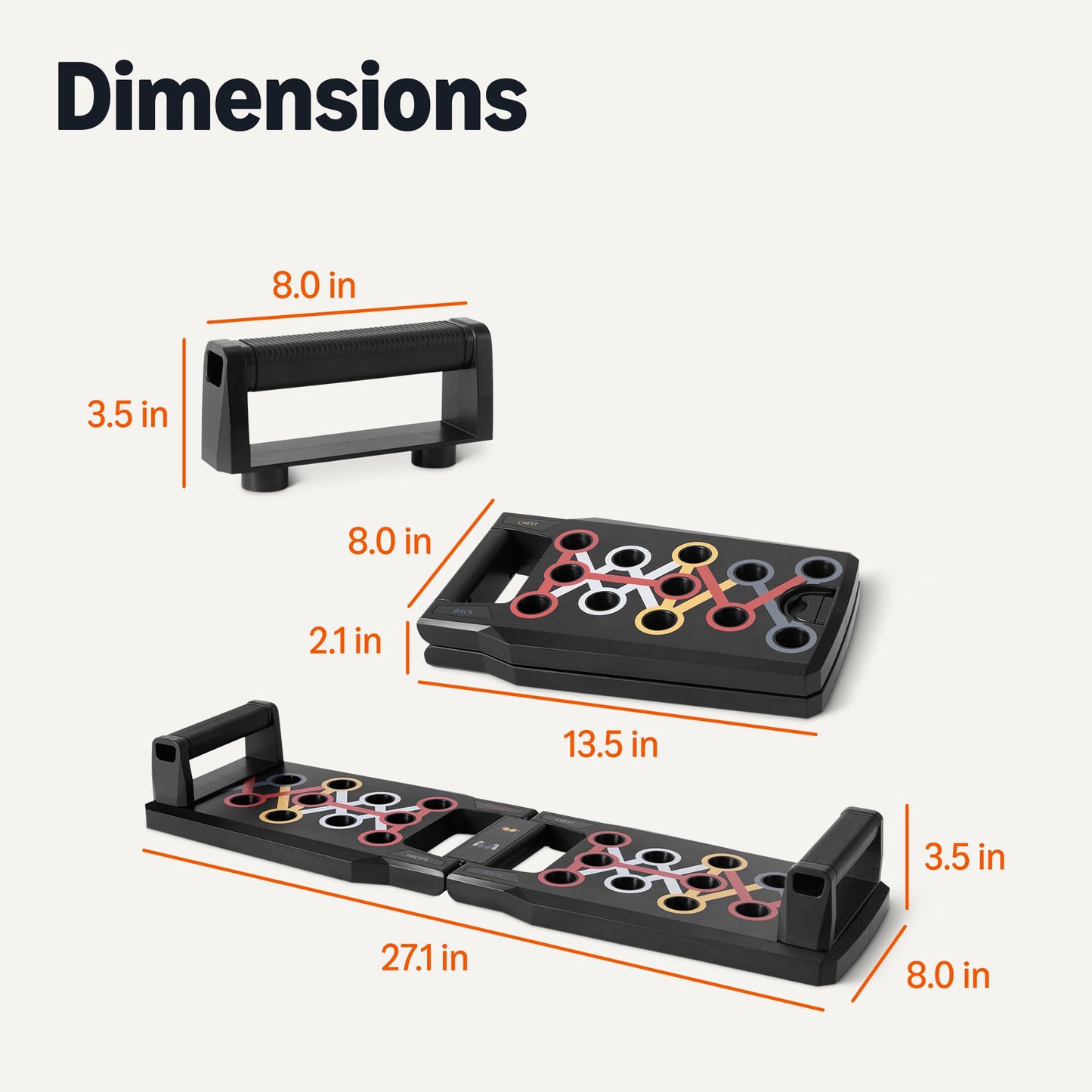 Amazon Basics Push Up Board, Black, 24-in-1 – Multi-Position Training System for Upper Body Strength & Muscle Building – Portable Home Gym Equipment