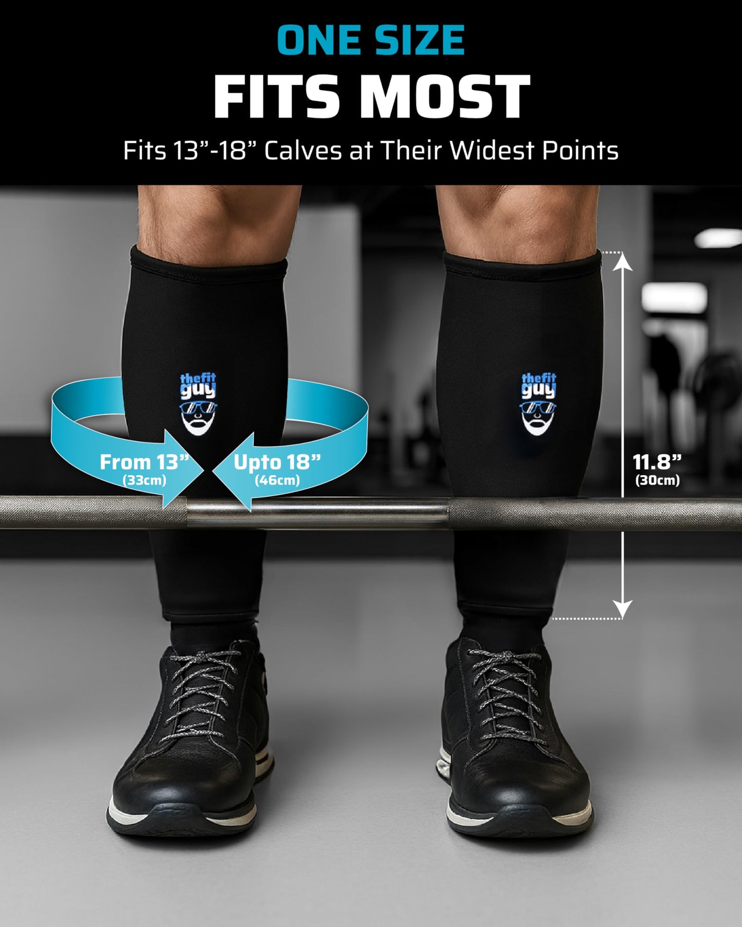 THEFITGUY Deadlift Shin Guards, 5mm Dense Neoprene Protection, Easy On-Off, No Need to Take Off Shoes - for Weightlifting and Functional Training (Pair)
