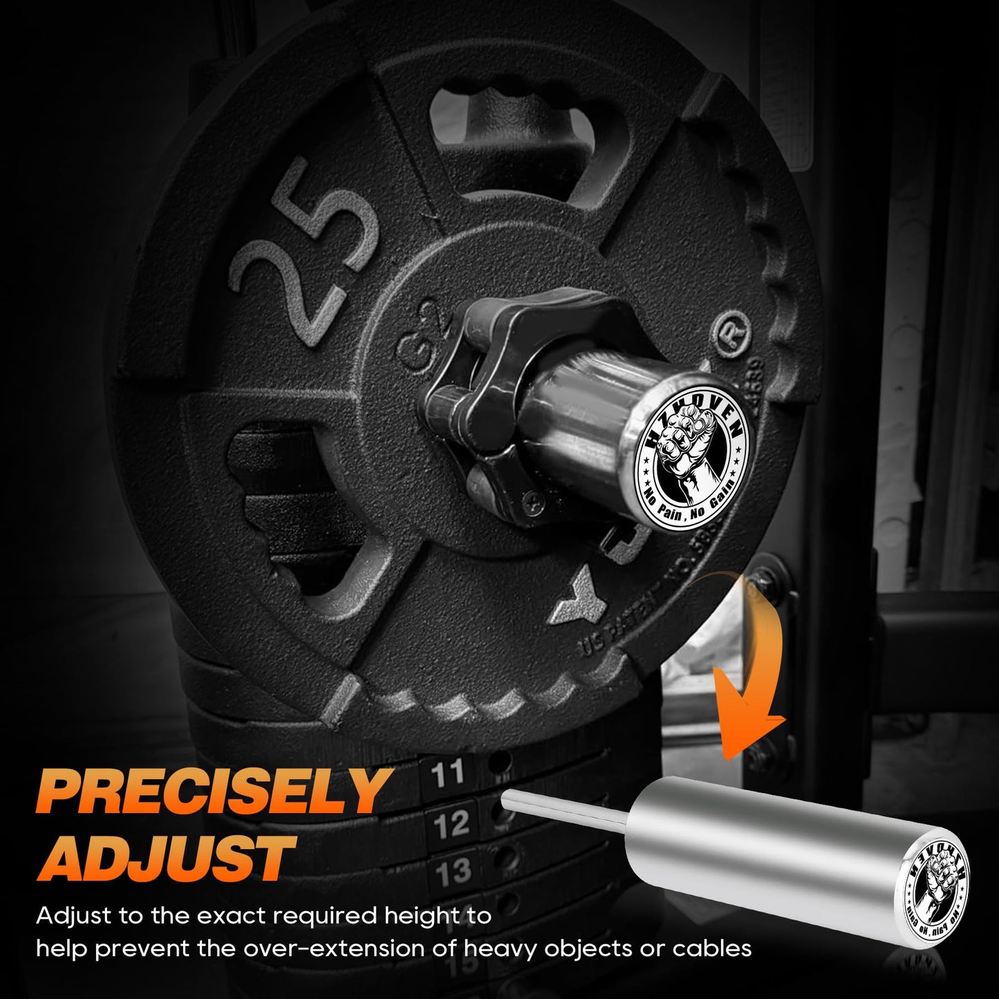 hzhdven Weight Stack Pin Extender for Gym Cable Machine & Home Gym, Allowing Additional Olympic Weight Plates, Made of Durable Steel for Secure and Long-Lasting Use, Ø 10 mm