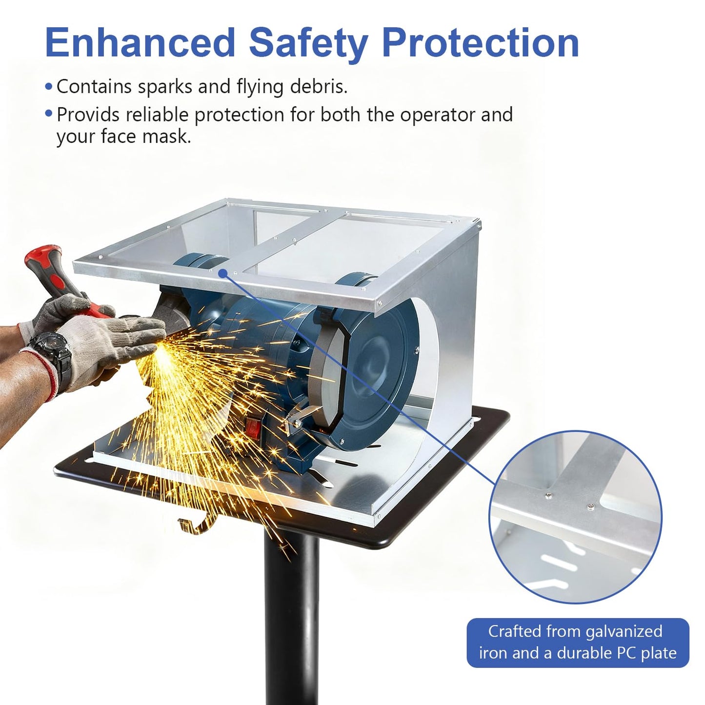 SCOTTCHEN Bench Grinder Enclosed Eye Shield, Universal Safety Guard for Sparks and Dust-1 Pack