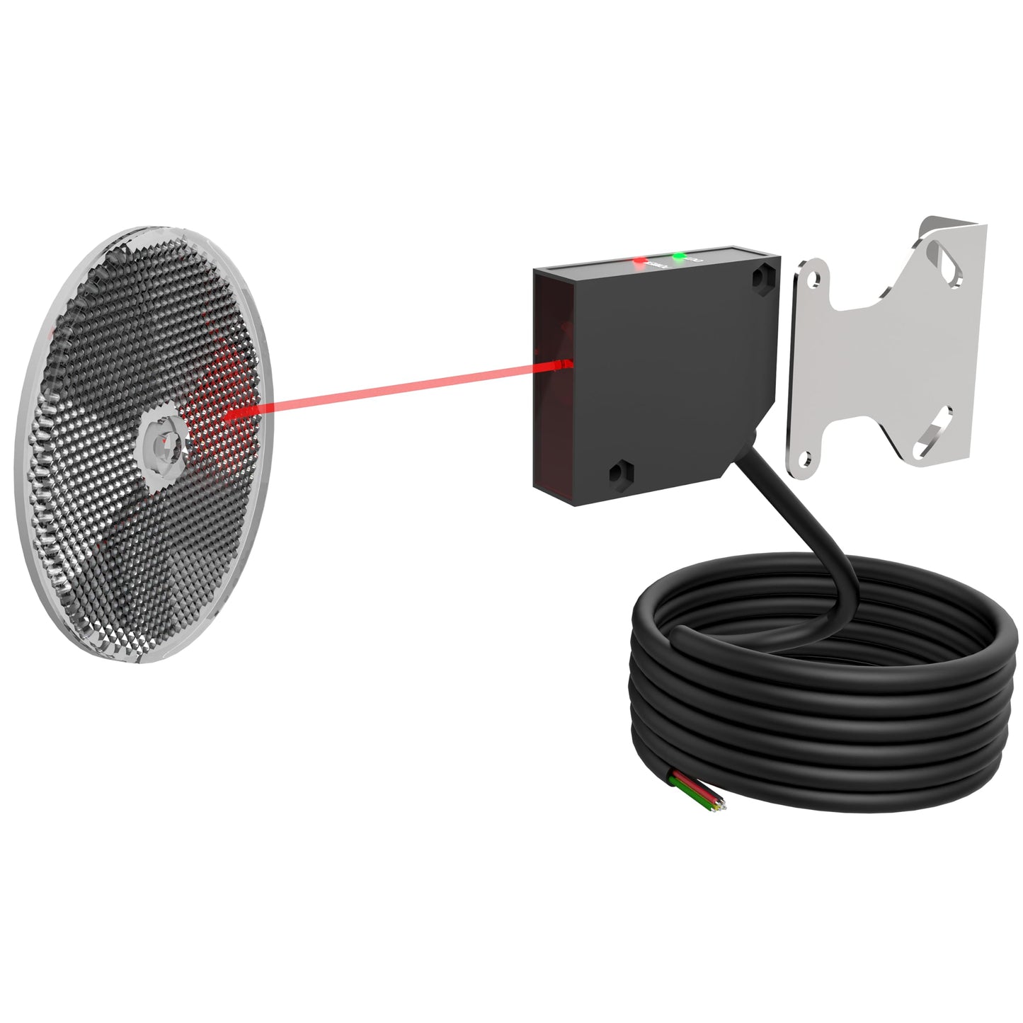Blütezeit Retro-Reflective Photoelectric Sensor, 40ft Visible Red Beam Wall Mounted for Automatic Swing & Sliding Gate Openers Indoor/Outdoor, Compatible with Blütezeit Gate Motors (ME-R12M1)