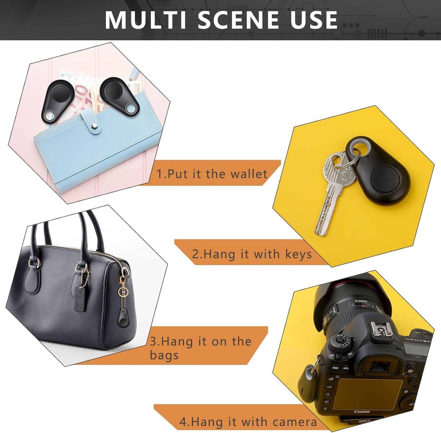 Flutesan 8 Packs Portable GPS Tracking Mobile Tracking Anti Loss Smart Device Key Finder Locator GPS Tracker Device
