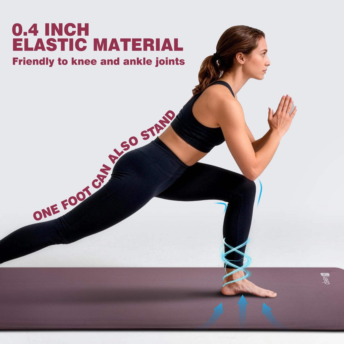 KEEP Extra Thick NBR Yoga Mat for Women & Men, 10mm Thick, 72”x24” Large Exercise Mat with Non-Slip Workout Mat for Yoga, Pilates, Stretching, Meditation – Wide & Cushioned Fitness Mat,purple