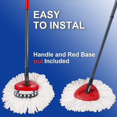 HiBaby 4 Pack Mop Head Replacement Compatible with O Cedar Mop Replace Head EasyWring 1-Tank, Microfiber Spin Mops Refills, Easy Cleaning