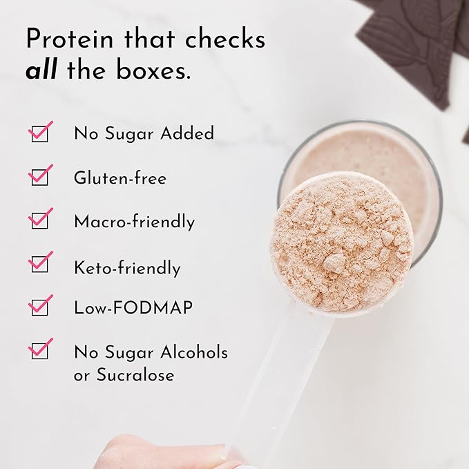 JUST INGREDIENTS Mint Chocolate Protein Powder ??30 Serving Bag ??Grass-Fed Whey & Plant Protein Blend with Real Cocoa & Peppermint ?“Sweetened, Non-GMO, Gluten-Free, No Artificial Flavors