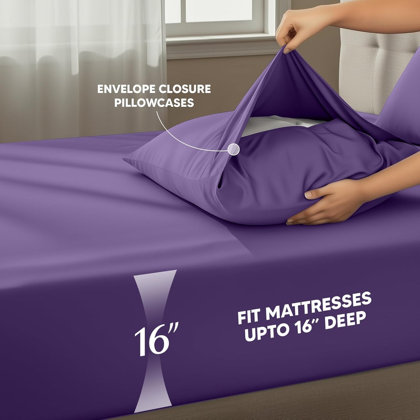 Utopia Bedding Twin Sheet Set - Soft & Breathable Microfiber, 3-Piece Bed Sheets for Twin Size Bed | Oeko-Tex Certified (Egg Plant)